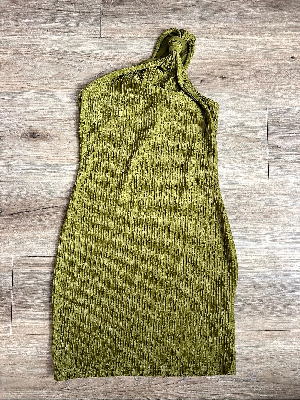 SHEIN Halter Mini Dress in Green Size Large